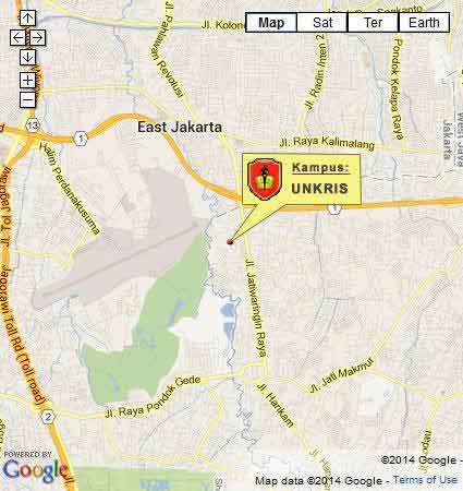 Campus Map & Location UNKRIS Jakarta Nomor